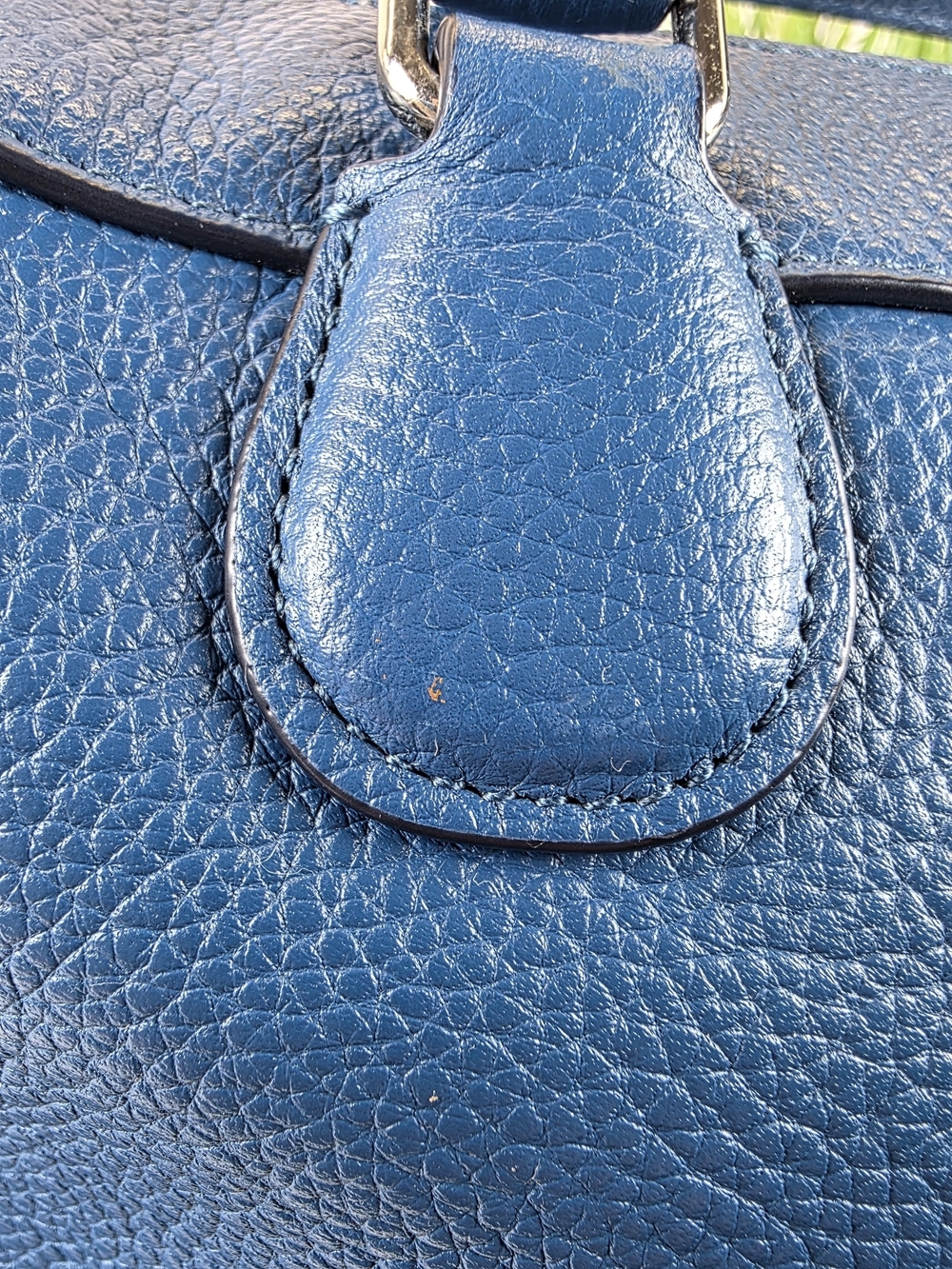 Coach Bennett Shearling Blue Pebble Leather Satchel Hand Crossbody Bag Sherpa - Picture 10 of 13